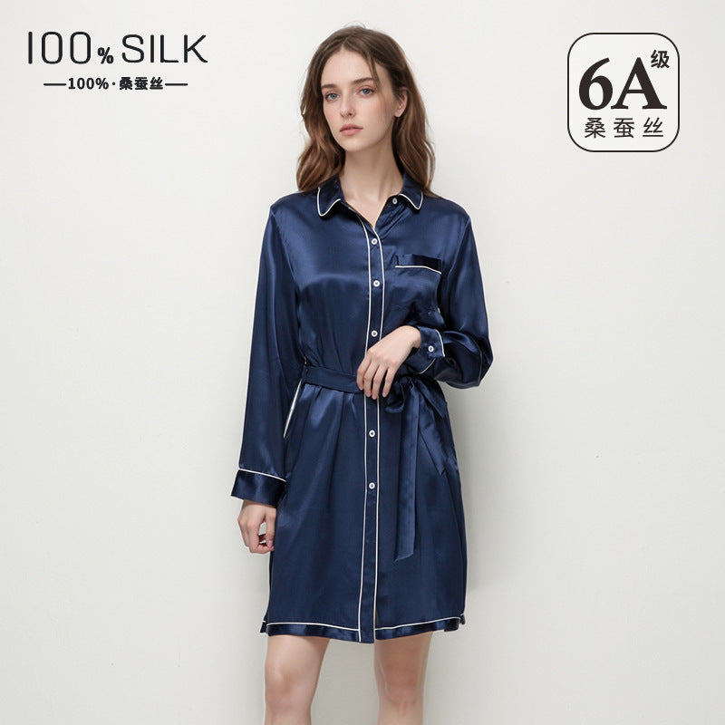 long sleeve pajama dress 100% Mulberry Silk Nightgown | Long-Sleeve Cardigan placed side seams mean Baby Dresses – Petit subcategory:dresses Type|cl:6 Drawer