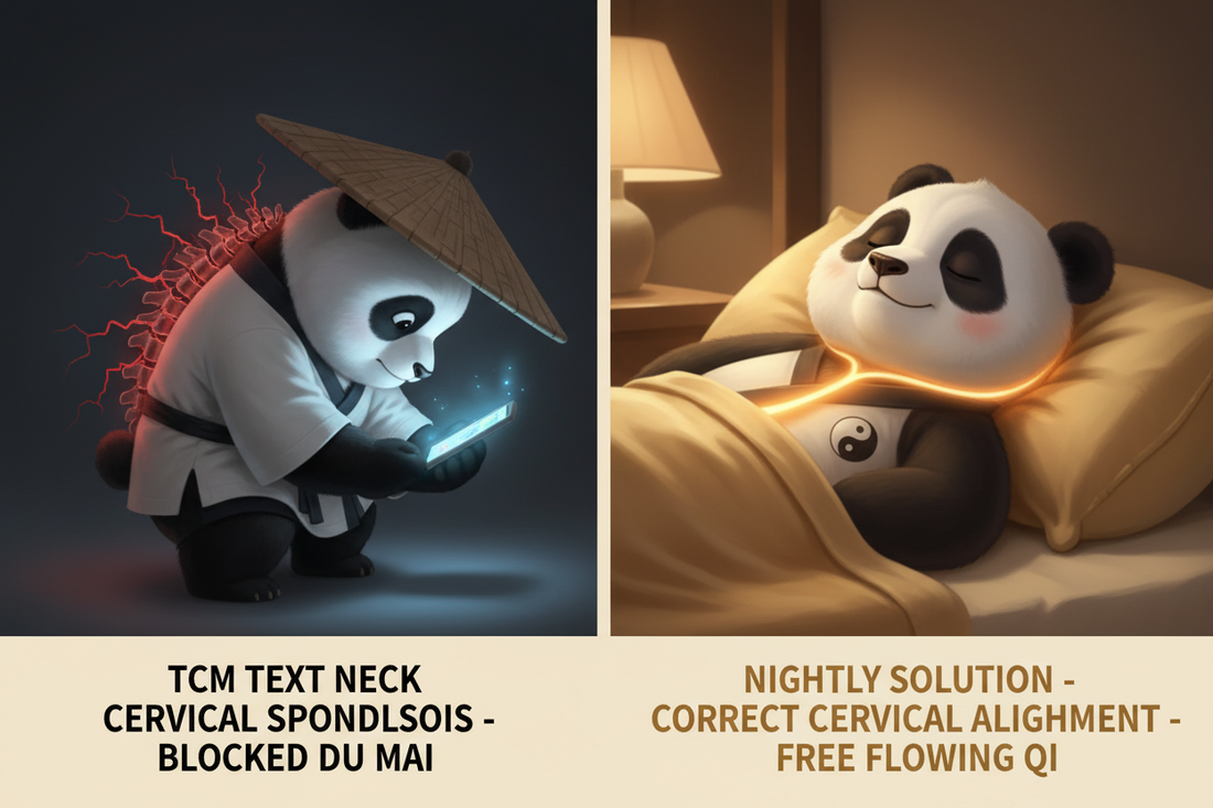 Text Neck and Cervical Spondylosis: TCM Explains the Screen Age's Most Common Injury — and How the Taiji Way of Sleep Can Reverse It