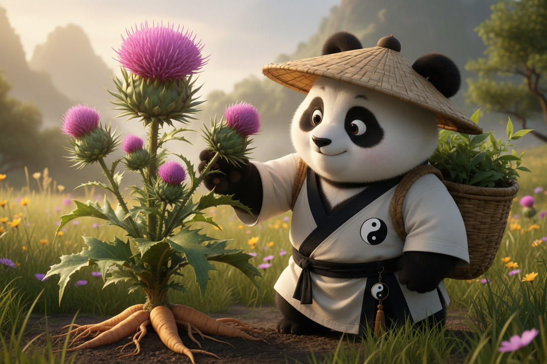 Da Ji (Cirsium japonicum): Scotland's Sacred Thistle, China's Underground Ginseng — and the Herb That Teaches Blood to Rest