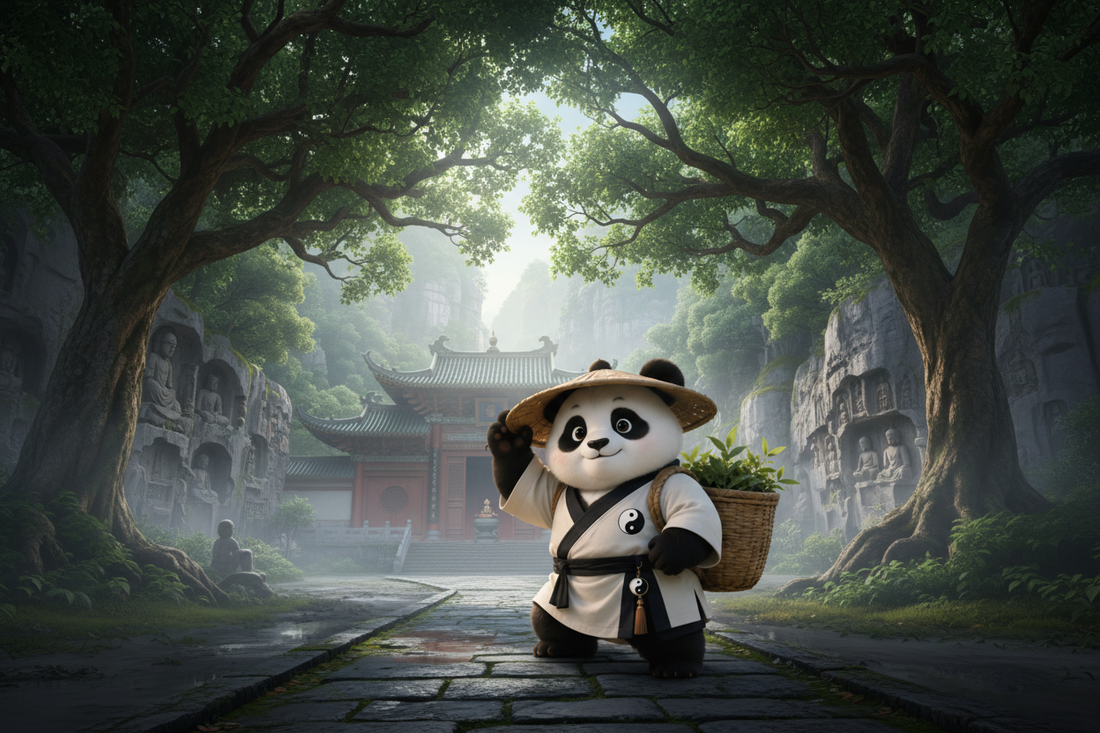Lingyin Temple Hangzhou — ancient camphor forest and Chan Buddhist monastery at dawn, embodying the stillness and natural healing that transforms sleep