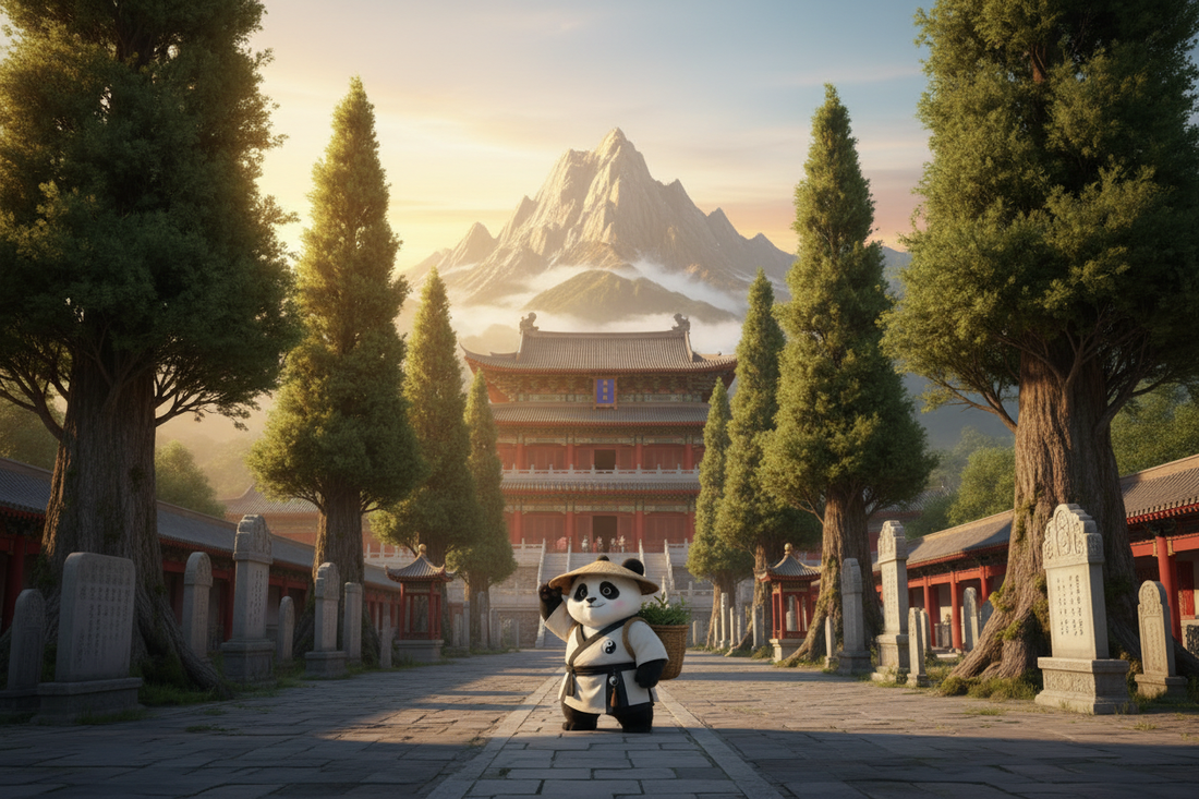 Dai Temple at the foot of Mount Tai at dawn, gateway to Heaven's First Peak and the ancient axis of the Chinese world